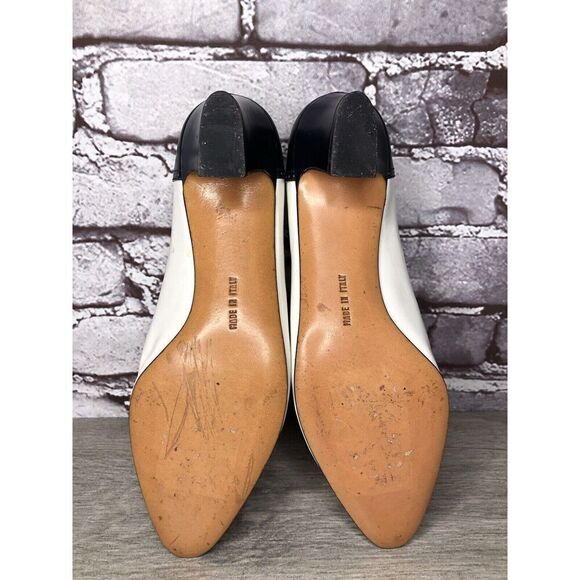 Salvatore Ferragamo Navy & White Cap Toe VTG Pumps Heels Women’s Sz 5B US/35.5EU - Picture 6 of 16